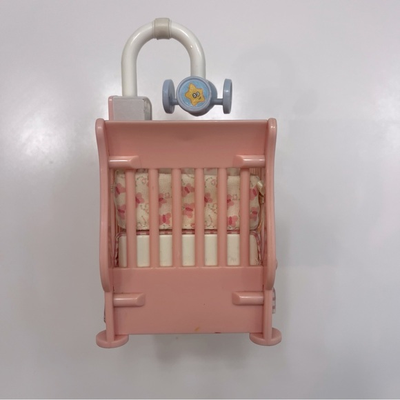 Fisher Price 2003 Loving Family Dollhouse Baby Crib Nursery Lighted Musical Pink - Picture 12 of 13